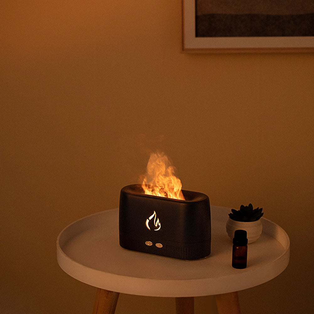 Difusor Aromático Portátil con Efecto Llama y Humidificador